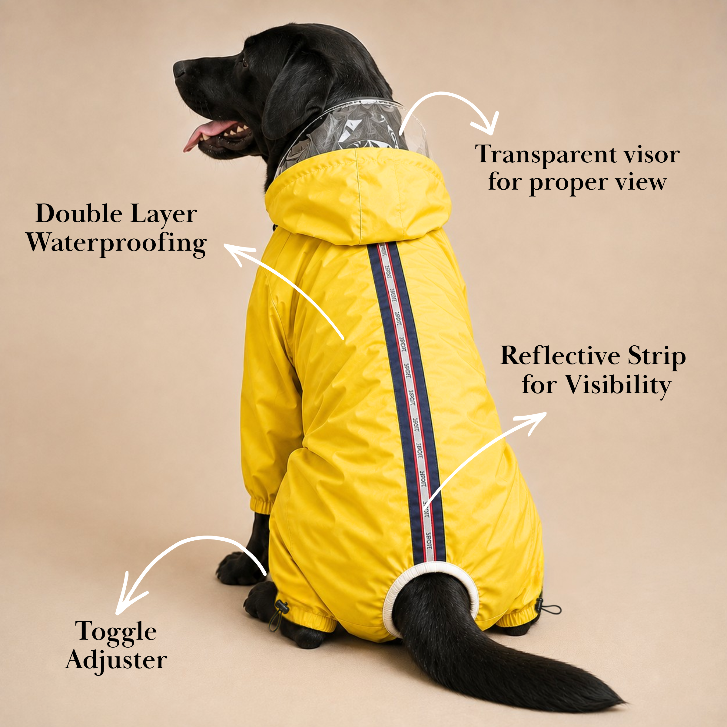 SFT Matt Yellow Dog Raincoat