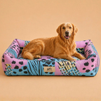SFT Wildmark Retreat Dog Lounger Bed – Wild Print, Washable Cover