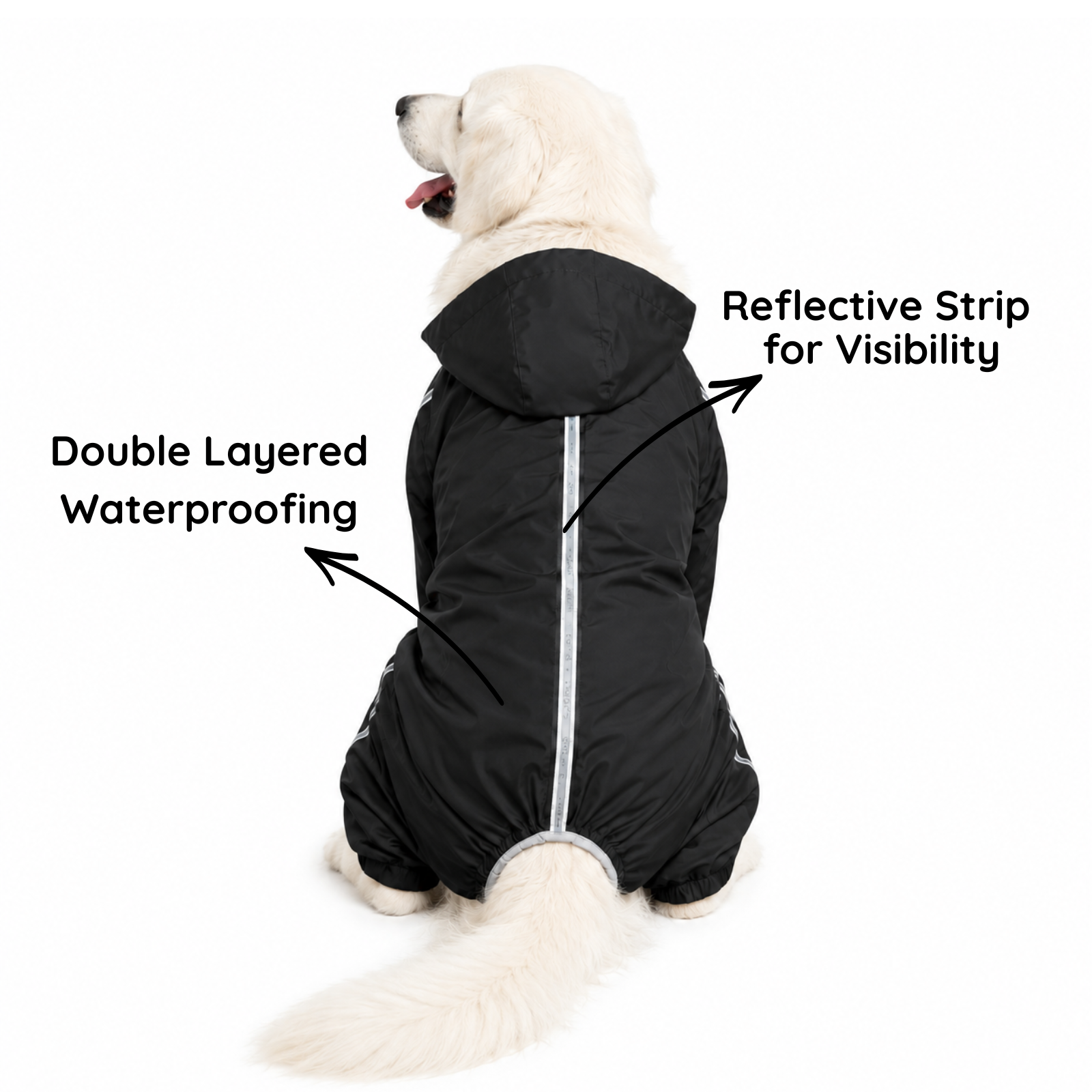 SFT Matt Black Dog Raincoat