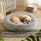 SFT CloudNest Fluffy Donut Dog Bed – Soft & Washable (Grey)