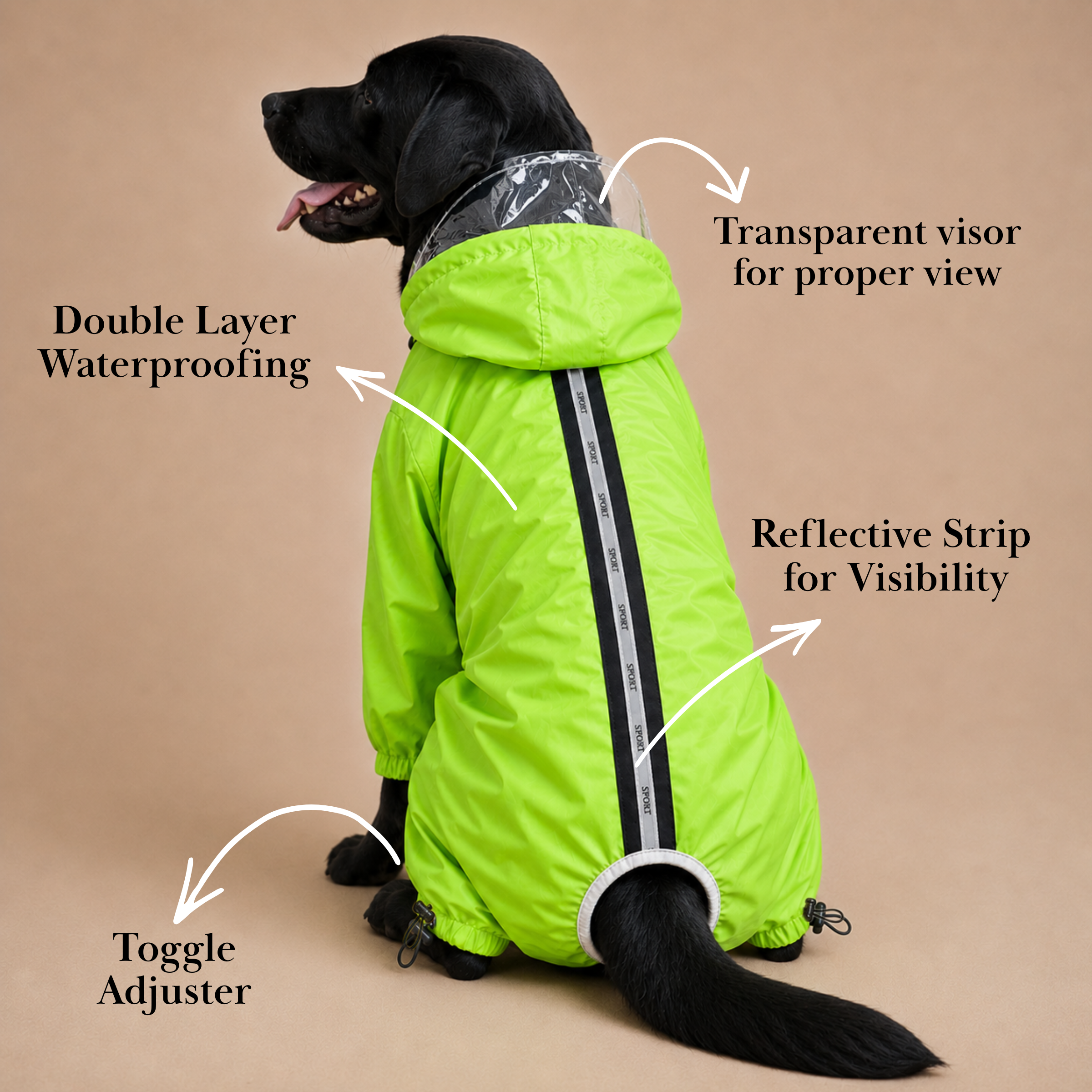 SFT Matt Neon Dog Raincoat