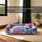 SFT Wildmark Retreat Dog Lounger Bed – Wild Print, Washable Cover