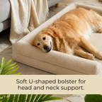 SFT C-Arc Orthopedic Dog Sofa Bed – Waterproof & Washable (Beige)