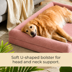 SFT C-Arc Orthopedic Dog Sofa Bed – Waterproof & Washable (Rose Gold)