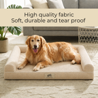 SFT C-Arc Orthopedic Dog Sofa Bed – Waterproof & Washable (Beige)