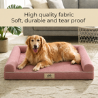 SFT C-Arc Orthopedic Dog Sofa Bed – Waterproof & Washable (Rose Gold)