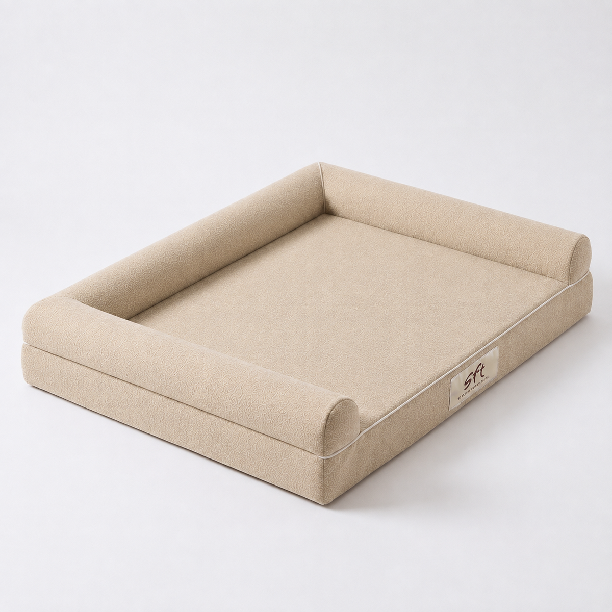 SFT C-Arc Orthopedic Dog Sofa Bed – Waterproof & Washable (Beige)