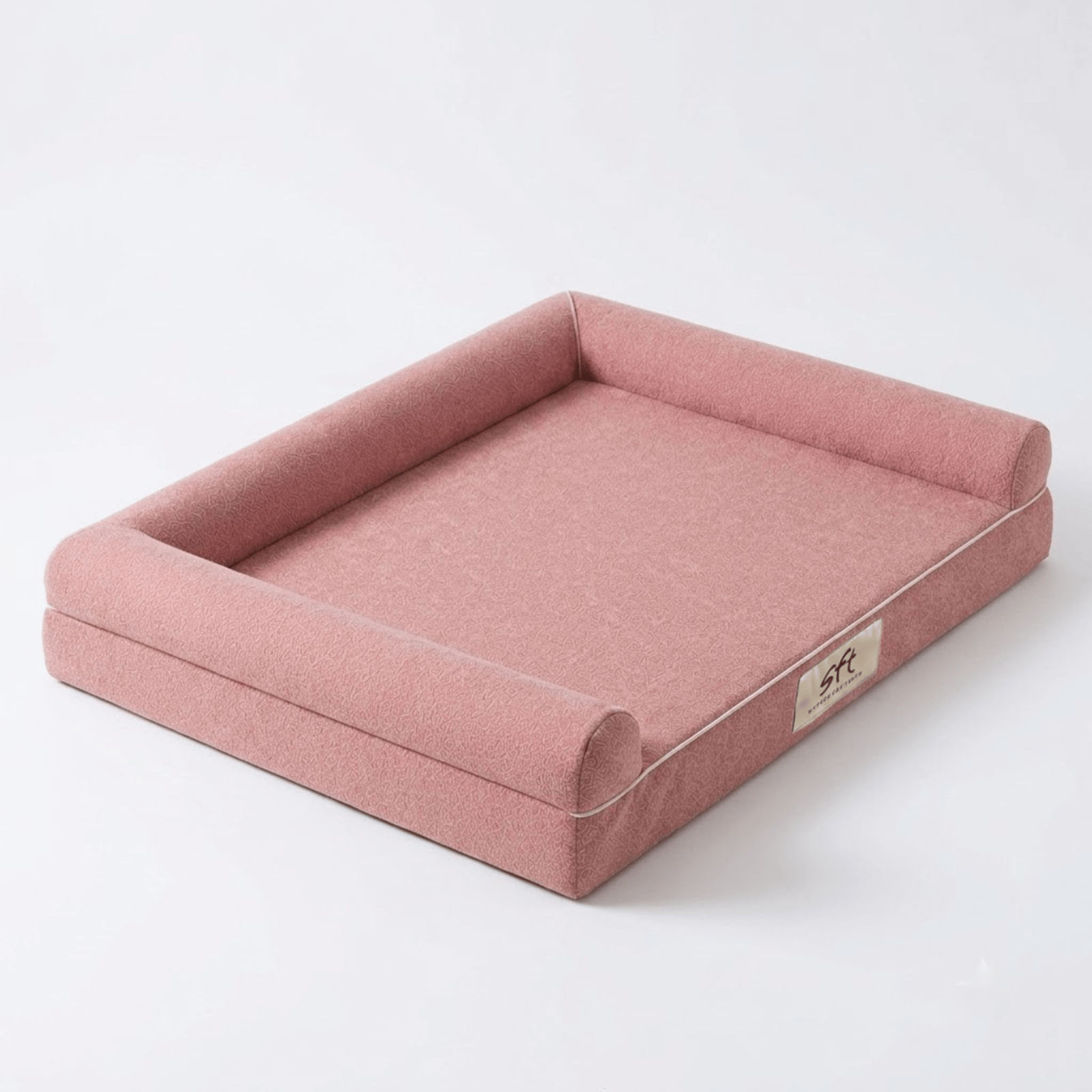 SFT C-Arc Orthopedic Dog Sofa Bed – Waterproof & Washable (Rose Gold)